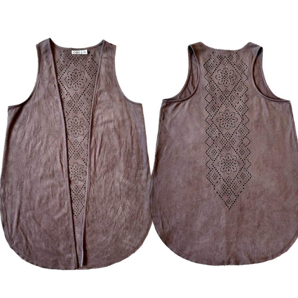 Cato Brown Tank Top with Intricate Cutout